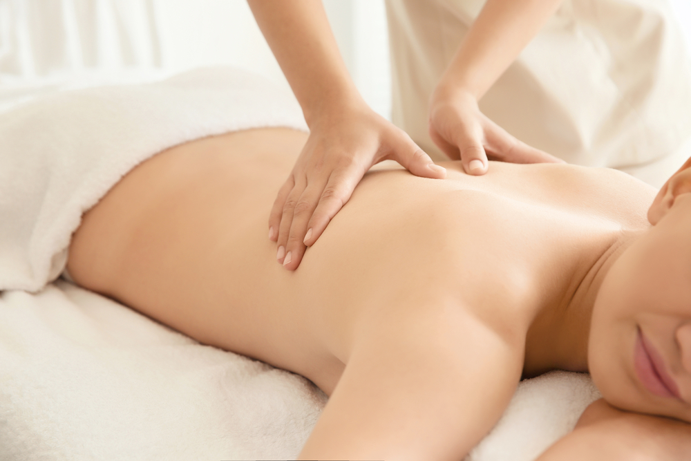 woman getting massage spa skyline