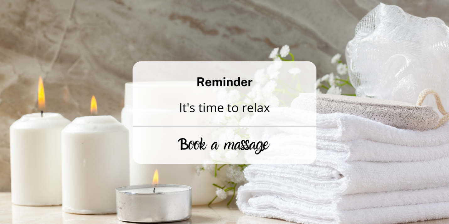 book a massage reminder